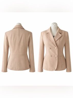 H&M Double-Breasted Blazer Jacket in Light Beige